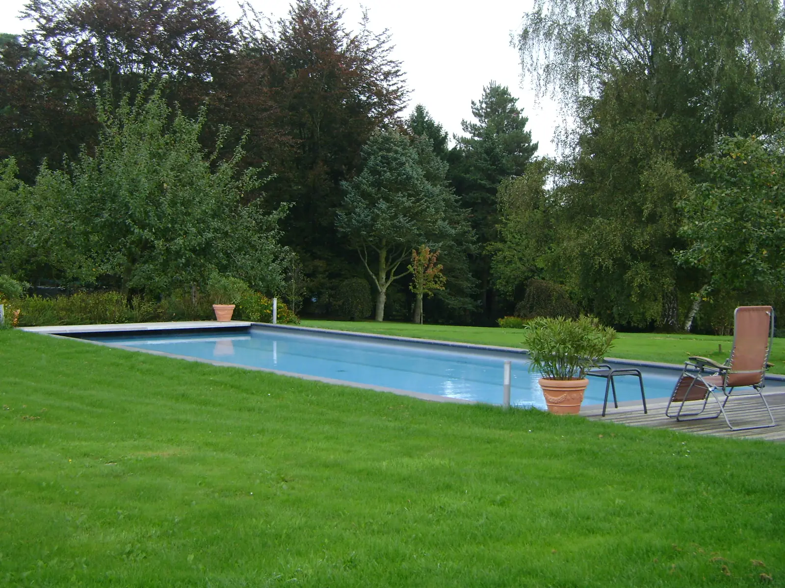 Lang zwembad in een boomgaard (foto 1 van 5)